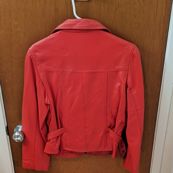 Red leather jacket - Picture 2 of 4